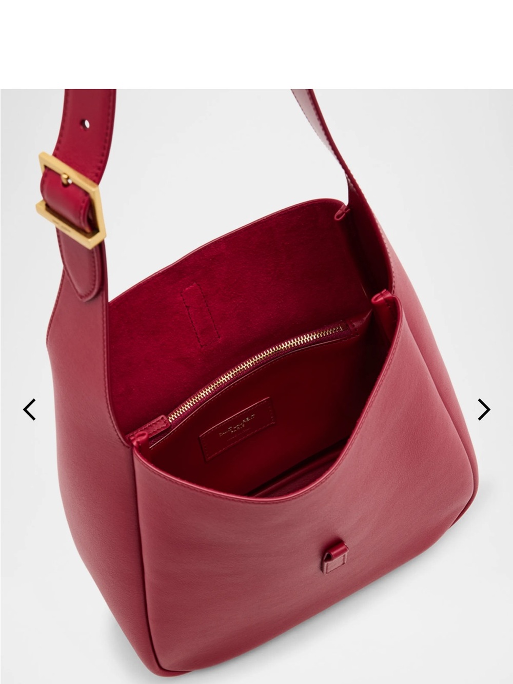 Le 5 A 7 small shoulder bag smooth supply leather cherry jam - Picture 2 of 6